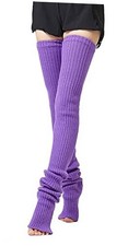 27 or 34 Inch Length Leg Warmers Knit Over the Knee Extra 27 Inch A05-purple
