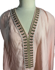 Floreat Anthropologie Kimono NEW One Size Pink Pullover Embroidery NWT