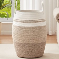 Laundry Hamper Woven Rope Large Clothes Hamper 25.6" Height Tall Laundry Bask...