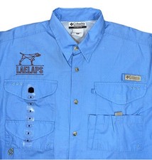 Columbia Mens Long Sleeve PFG Bahama II Sportswear Shirt Sale Blue Medium NWT