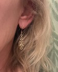 14K Yellow Gold Over Sterling Silver Openwork Earrings 4.35 Grams — photo 4