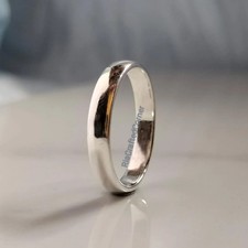925 Sterling Silver Comfort Fit Ring, 4mm Band, Wedding or Thumb Ring MK167