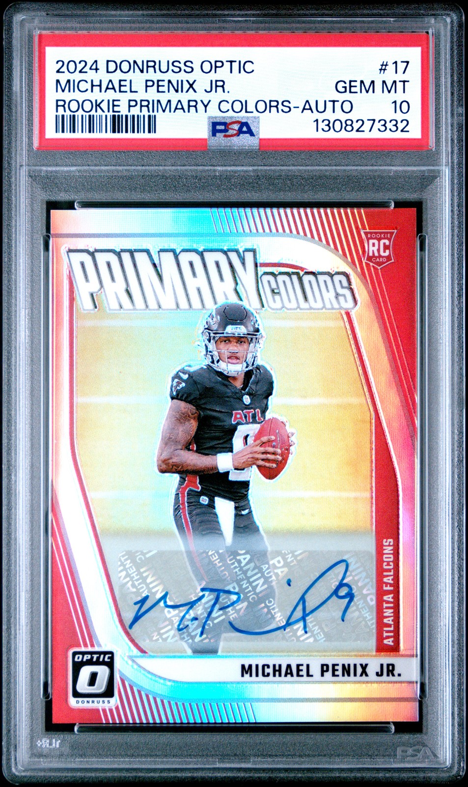 Michael Penix Panini Donruss Optic Rookie Primary Colors #17 Autograph