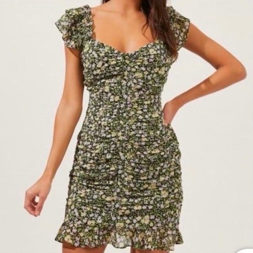 ASTR Ditzy Daisy Ruched Floral Mini Floral Dress... Size Large FairyGrunge Whimsy - Bild 3 von 14