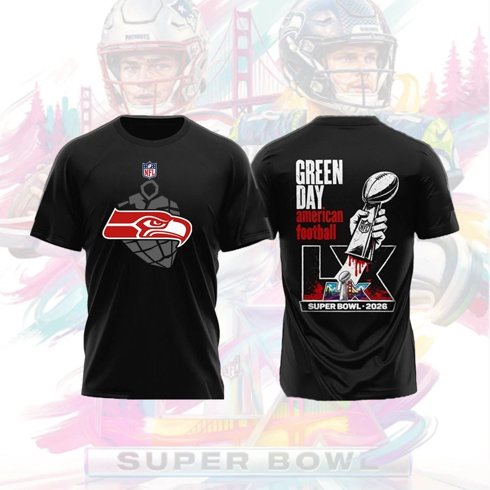 Seattle Seahawks x Green Day Super Bowl LX 2026 Both Side For Fans