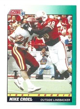 1991 Score Mike Croel #315 RC Nebraska Cornhuskers ROOKIE Football Card. rookie card picture
