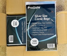 1000 Comic Bags with Flap, Silver Age Size, Comics Books Protection Sleeves