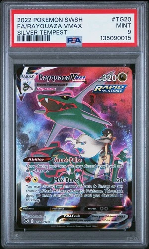 2022 Pokemon SWSH Silver Tempest #TG20 Rayquaza Vmax PSA 9