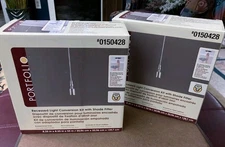 Lot Of 2 PORTFOLIO Recessed Pendant Light Conversion Kit Shade Fitter Nickel NEW