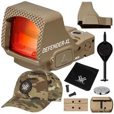 Vortex Optics Defender-XL 5 MOA Micro Red Dot TAN w/ Free Vortex Camo Cap Bundle