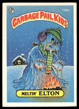 1986 Topps GBK Series 4 #158a Meltin' Elton 1 Star Back EX Yellow Error