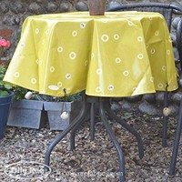 Citrine Daisy Outdoor Tablecloth By Oily Rag Fabrics, Rectangle ? 135 (w) X 200 Citrine Daisy Outdoor Tablecloth By Oily Rag Fabrics, Rectangle ? 135 (w) X 200