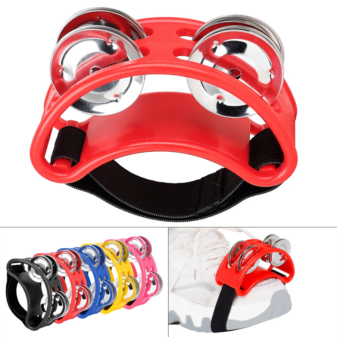 Foot Tambourine Percussion Musical Instrument ABS Jingle Bell for