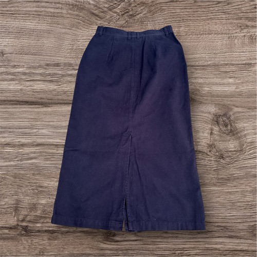 NWT Christopher & Banks Maxi Skirt 12 Dark Blue Button Front Modest 90s A-Line - 第 2/9 張圖片