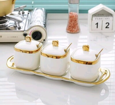 Ceramic Spice Jar Seasoning Pot Sturdy Stylish Condiment