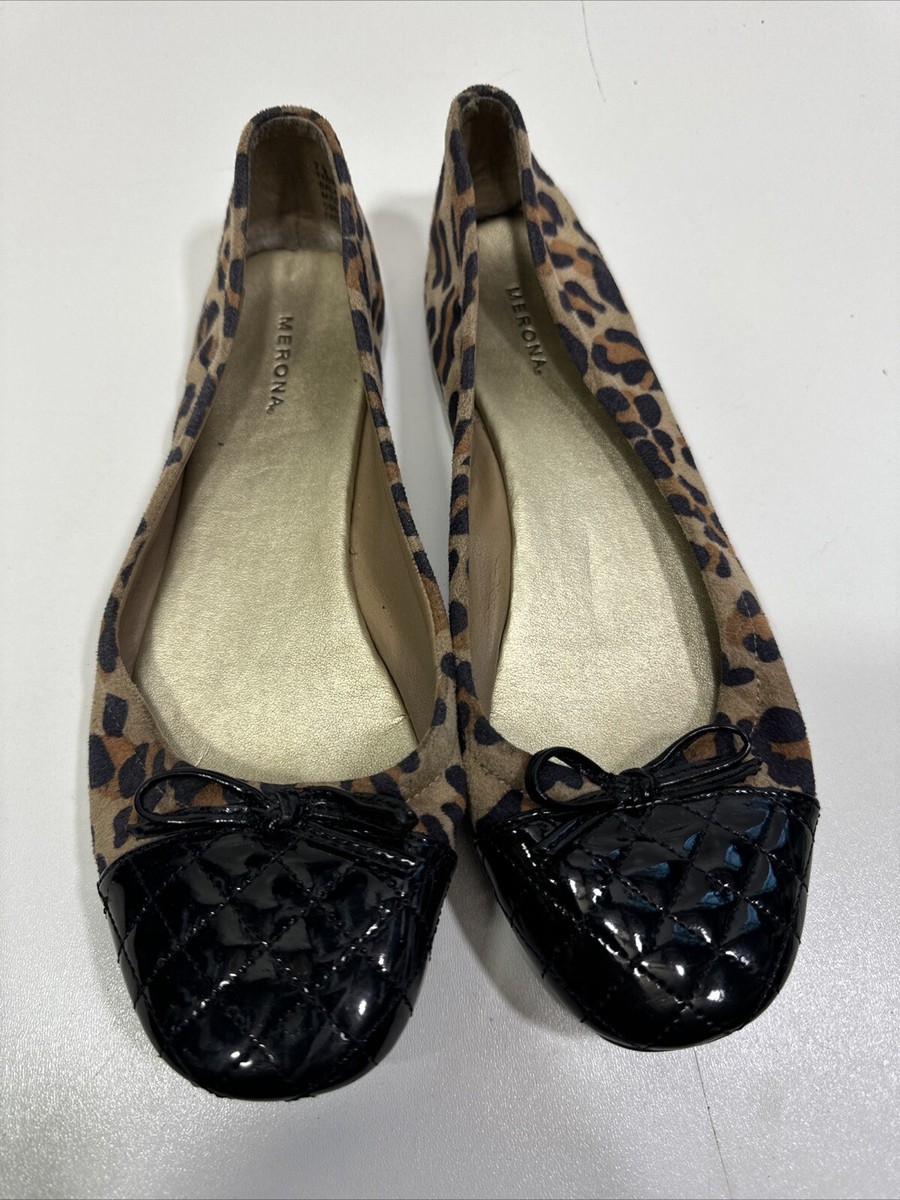 Target Merona leopard faux suede ROUND toe ballet flats shoes US  MADELINE