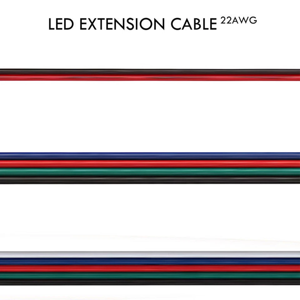 2/4/5 Pin Extension Wire Cable Cord Connector For 3528/5050 LED Strip Light - Image 4 of 4