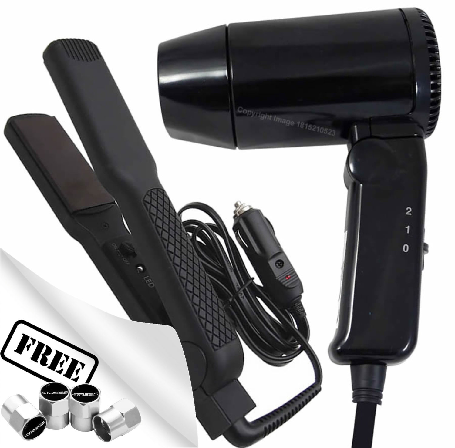12v Car Hair Straightener & Dryer Cigarette Lighter Plug In Travel SWHS