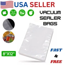 Food Saver Storage Package 100 Pcs Commercial Vacuum Sealer Bags 8x12 Embossed