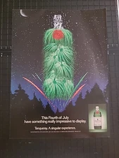 Tanqueray Gin Fireworks 4th Of July Vintage Print Ad 1990 8x11 Great To Frame 