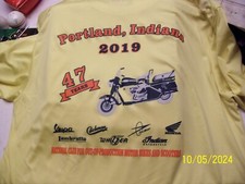 men's sz M 42" Vintage Motor Bike shirt Vespa Indian Motorcycles & Indian sign