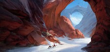 Landscape tian zi mountains mountain pass snow fantasy Custom Gaming Mat Desk