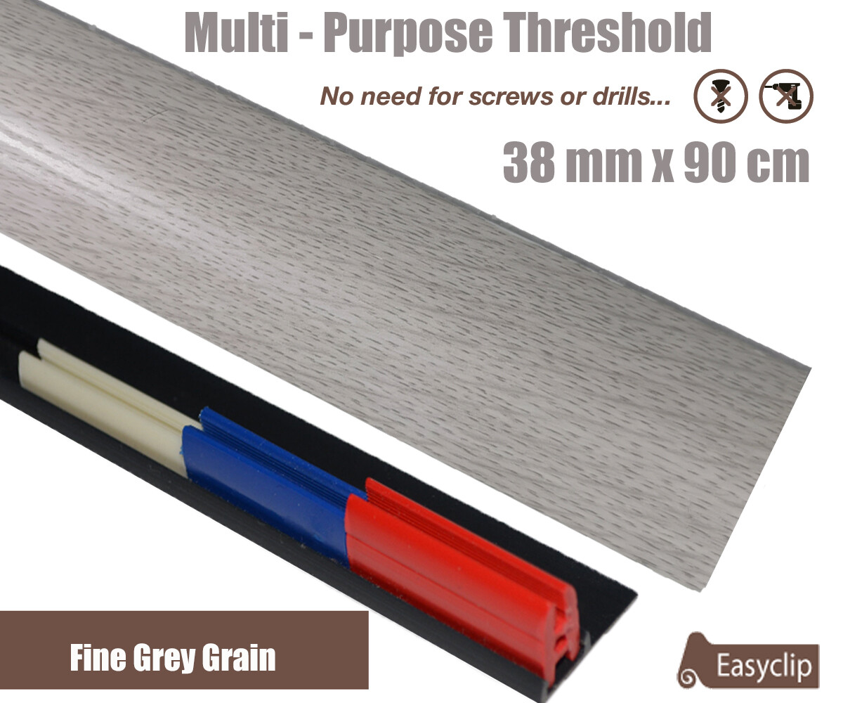Fine Grey Grain Multi-Purpose Threshold Strip 38mmx90cm Multi-Height&Pivot