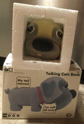 2004  The Dog Artlist Collection Talking Coin Bank Tail moves