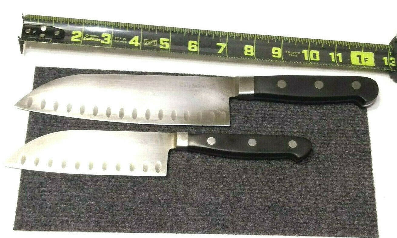 2 Calphalon Santoku Knives W/ Black Nylon Scales F/ China, 7", And 5" eBay