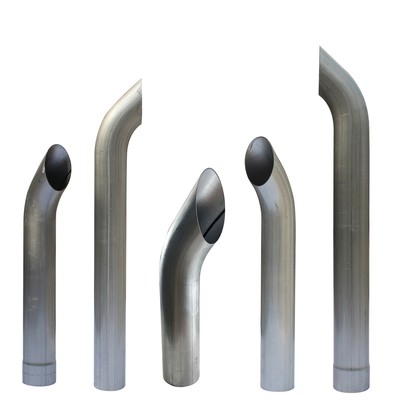 5'' ID OD 36''/48''/60'' Length Aluminized Curved Stack Pipe Horn Exhaust Tailpipe