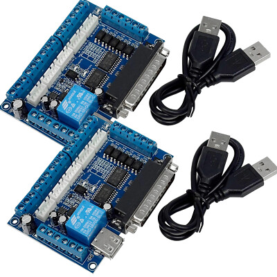 2 Pack CNC Machine Breakout Board 5-Axis w/Optical Coupler USB Mach3 Support