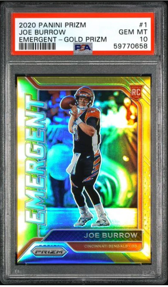 Joe Burrow Panini Prizm Emergent #1 Gold