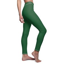Dark Green - Women's Cut  Sew Casual Leggings AOP 