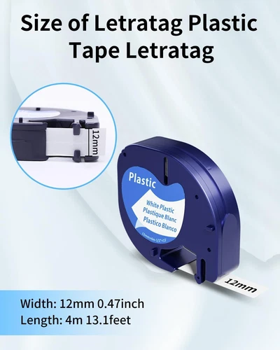 Recambios de cinta de etiquetas para DYMO LetraTag LT-100T LT-100H QX-50 blanco transparente 91331 - Imagen 3 de 8