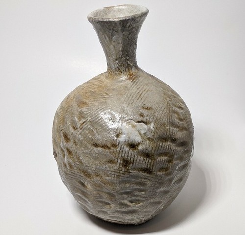 Medium Wood Fired Bottle With Surface impressions - Picture 5 of 8