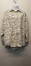 Women's Plus Size 24 Gitano Long Sleeved Button Up Shirt With Floral Pattern