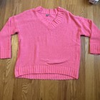 Aerie Hot Pink Chenille Sweater V Neck Size Medium  — photo 1