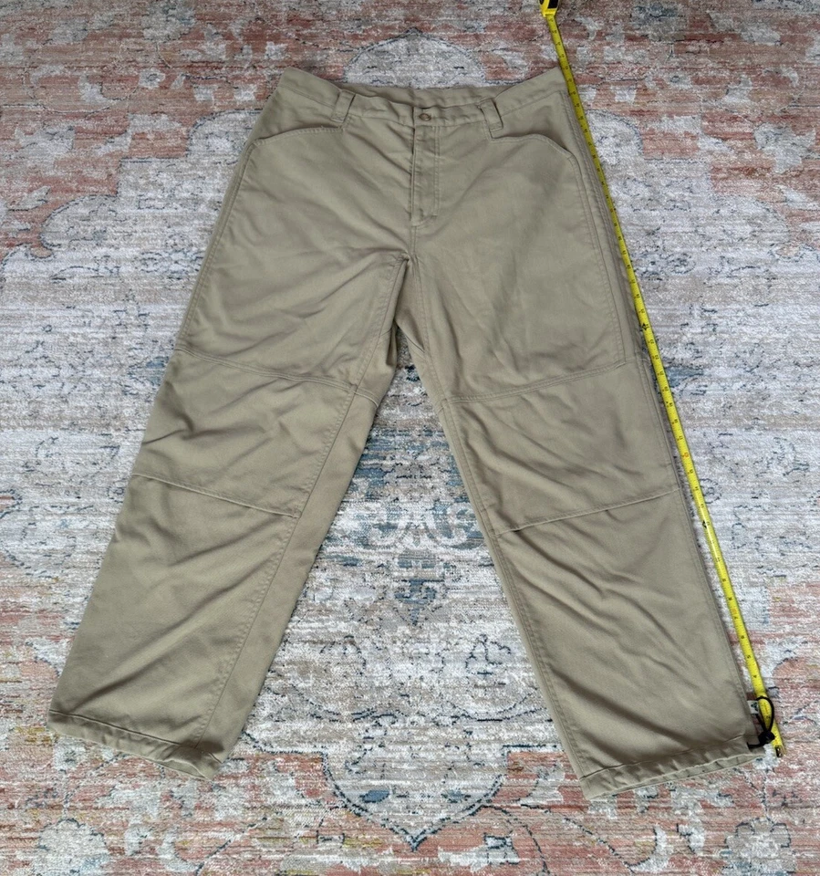 Eastern Mountain Sports Khaki Tan Pants Cinch Ankles Double Knee Sz 38x32 - Image 3 of 4
