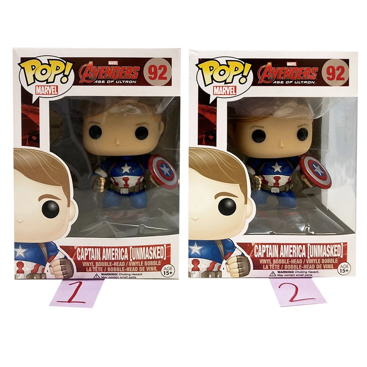 Funko Pop!Marvel Avengers Age Of Ultron #92- Captain  America[Unmasked]Vaulted!!