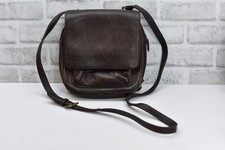 Eddie Bauer Brown Pebbled Genuine Leather Crossbody Messenger Travel Bag Purse