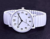 Excellanc Damen Armband Frauen Uhr Elastisches Zugband Weiß Flex Band