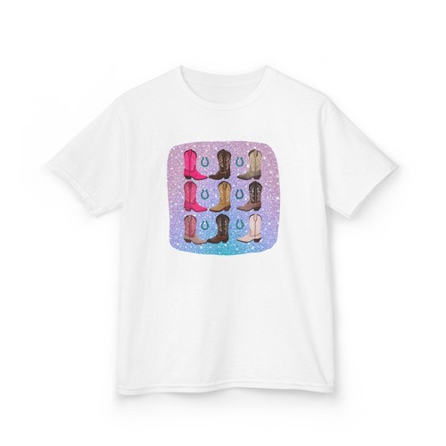 Colorful Kids Heavy Cotton Tee | Cowgirl, Boots - Picture 8 of 29