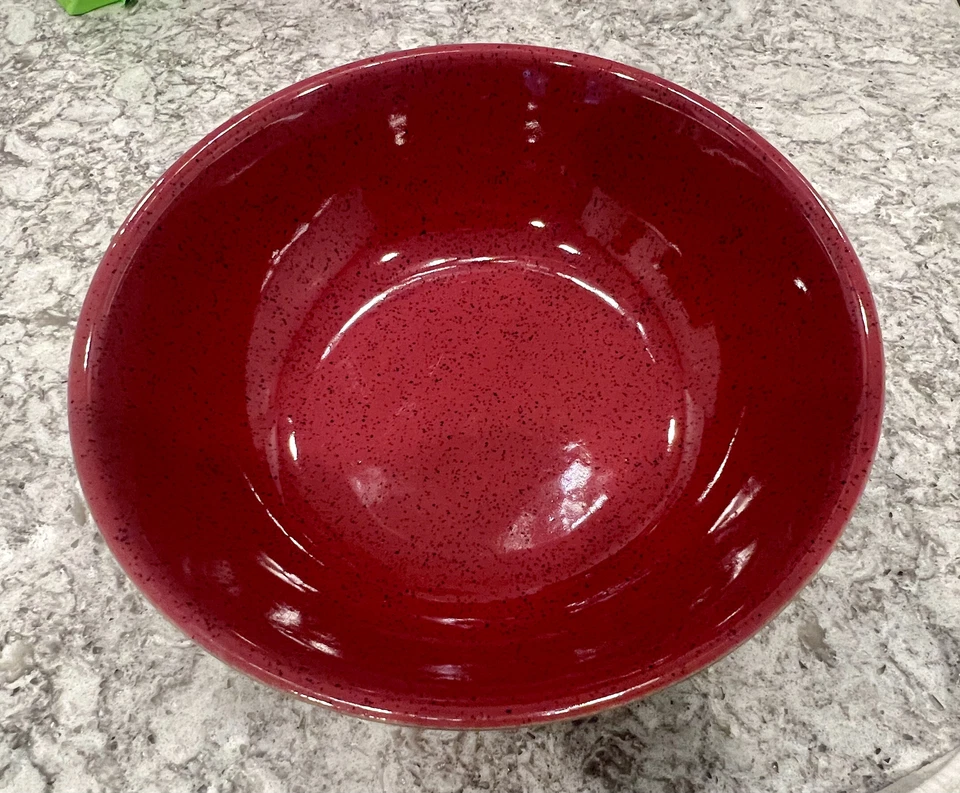 Pasta grande Denby Arlequin/tazón para servir azul rojo Inglaterra 11,5" usado en excelente estado Foto 2 de 3