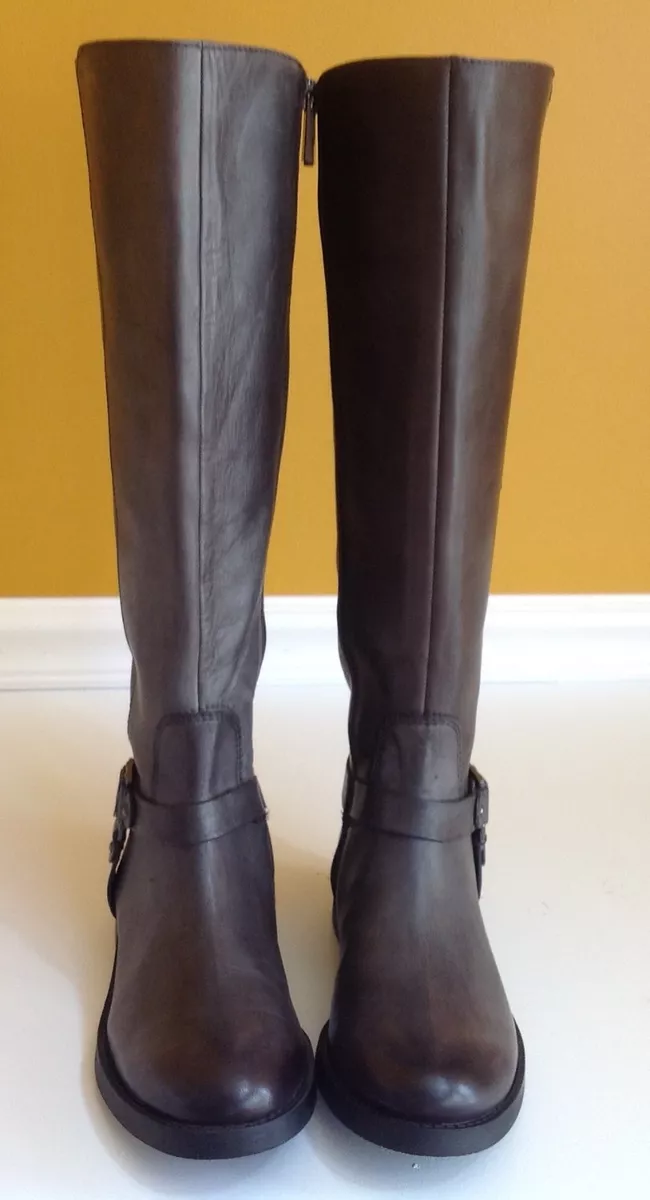 VINCE CAMUTO Women's Farren Smooth Calf Leather Grey Riding Boots