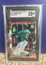 Jarred Kelenic 2019 Bowman Chrome Draft Sapphire BDC-2 Orange 24/25 Gem Mint SGC