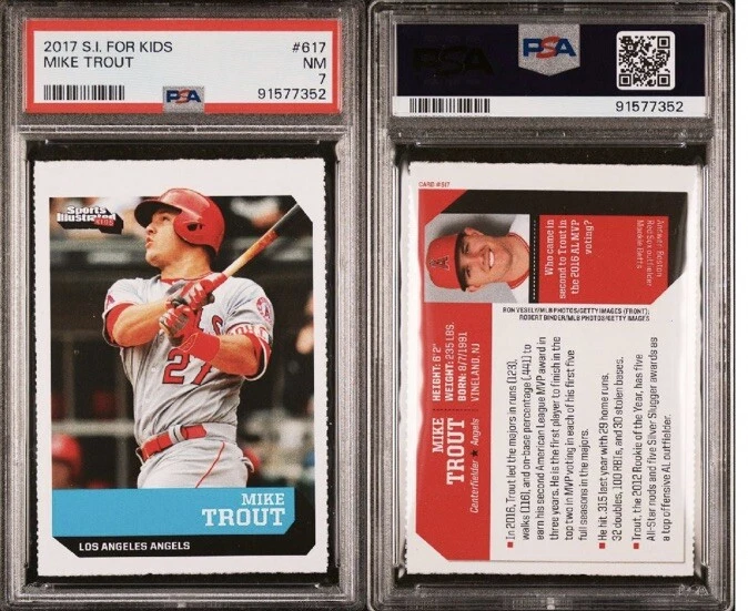 MIKE TROUT RARE 2017 Sports Illustrated for Kids SI LA Angels PSA 7 - Image 3 of 3