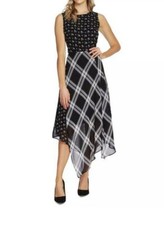 Vince Camuto Women's Dress Black 2 100% Polyester NWT Asymmetrical