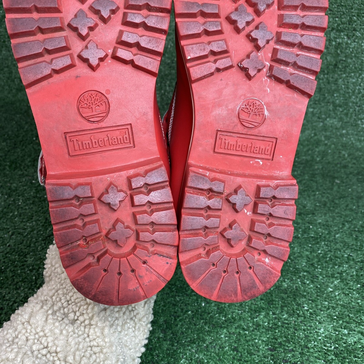 VINTAGE RED TIMBERLAND MENS REVERSABLE BOOTS SIZE 12 - RARE  display picture 1