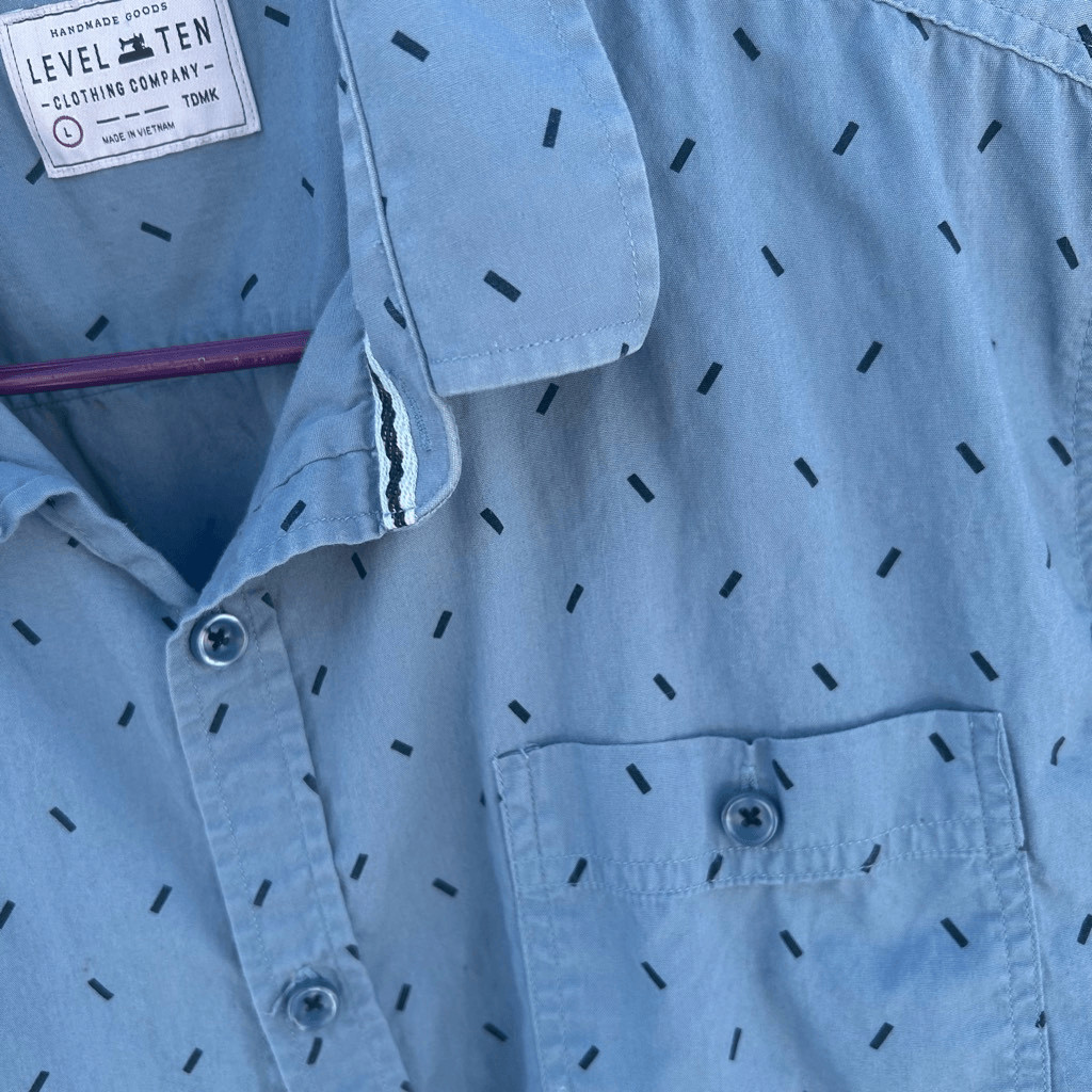 Vintage Level Ten collared button down short slee… - image 4