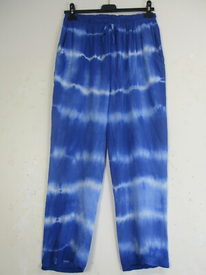 Ladies Tie & Dye Lagenlook 100% Viscose Summer Capri Trousers/Trs One Size: Regular